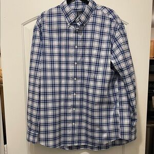 Joseph a Bank Men's Blue and White Checkered Shirt